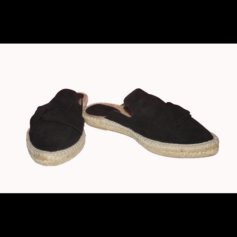 Brand new, Saks Fith Avenue black suede mule shoes with leather interior